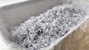 Up of full shredder garbage